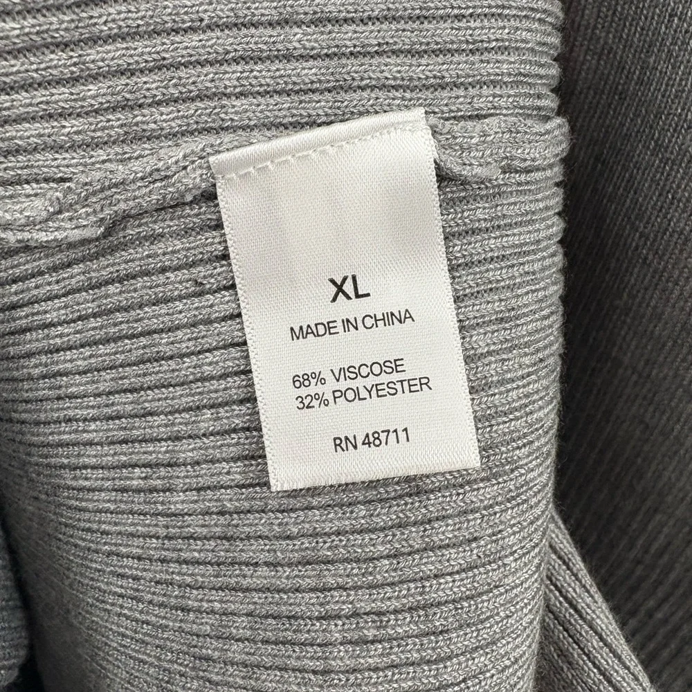 Ophelia Roe Grey Ribbed Sweater Midi Dress | XL - Picture 6 of 6